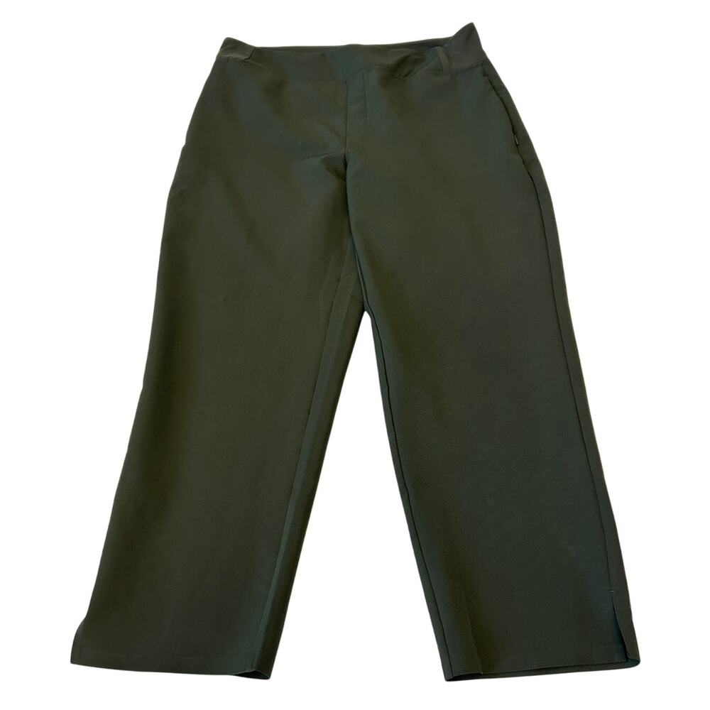 Kirkland Signature Wome Ankle Pants Green Pull On 4 Way Stretch Comfort Large